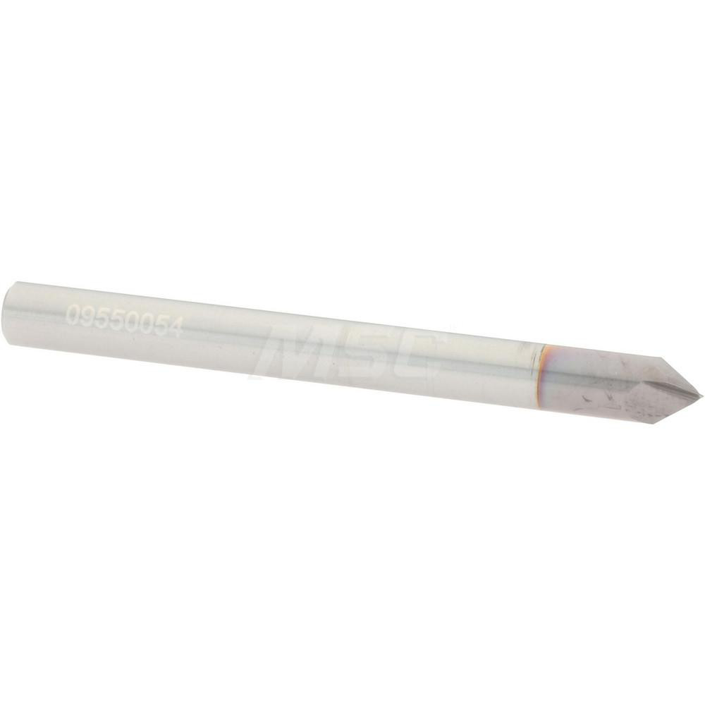 Accupro Chamfer Mill: 3/8" Dia, 3/8" Shank Dia, 90 deg, 2 Flute, Solid Carbide, Single End - 2500070