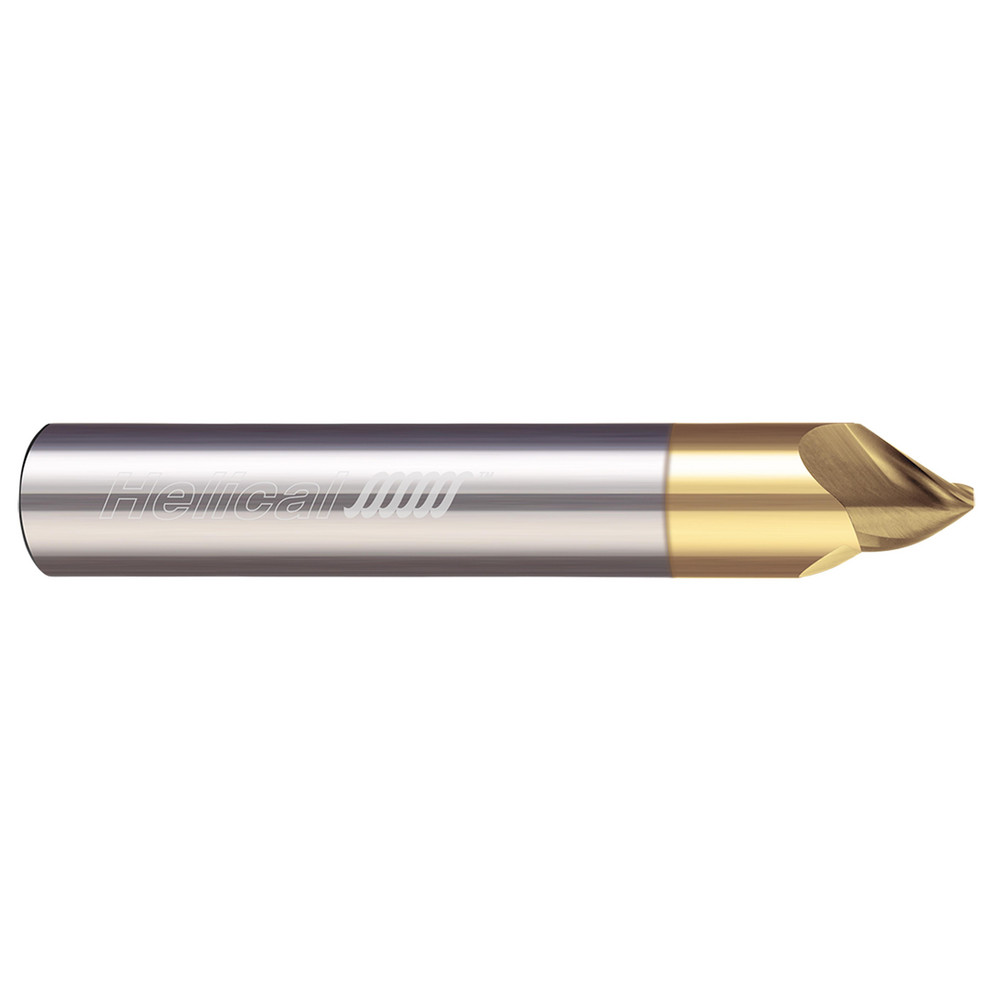 Helical Solutions Chamfer Mill: 3/8" Dia, 3/8" Shank Dia, 120 deg, 5 Flute, Solid Carbide, Single End - 88470