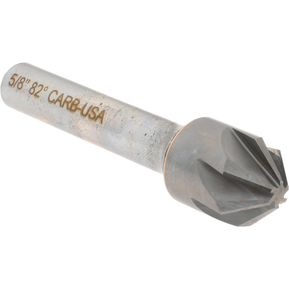 Hertel Countersink: 5/8" Head Dia, 120.00 deg Included Angle, 6 Flute, Solid Carbide, Right Hand Cut - 336-007090