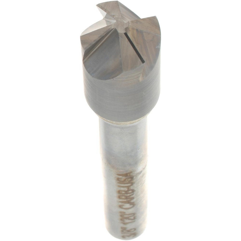 Hertel Countersink: 3/8" Head Dia, 120.00 deg Included Angle, 4 Flute, Solid Carbide, Right Hand Cut - 334-005090