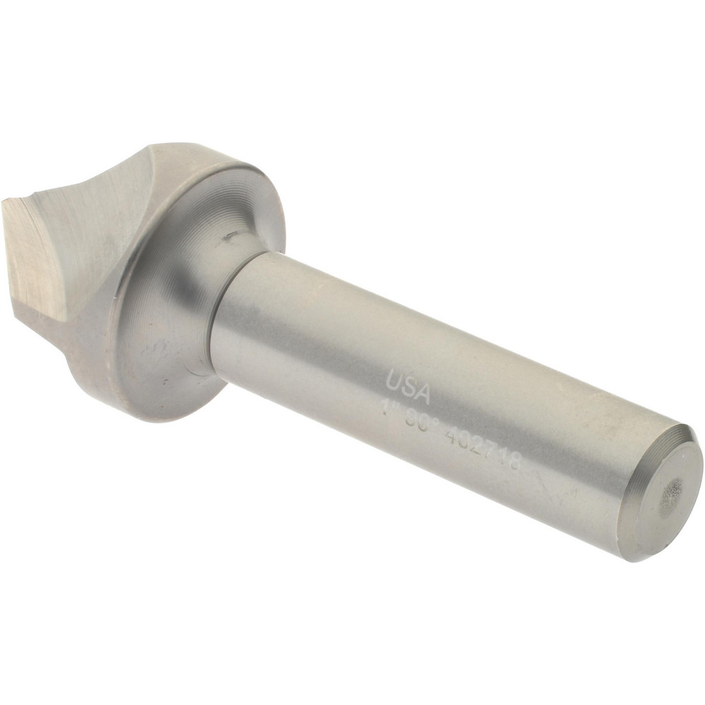 Hertel Chamfer Mill: 1" Dia, 1/2" Shank Dia, 90 deg, Cobalt, Single End - 19248