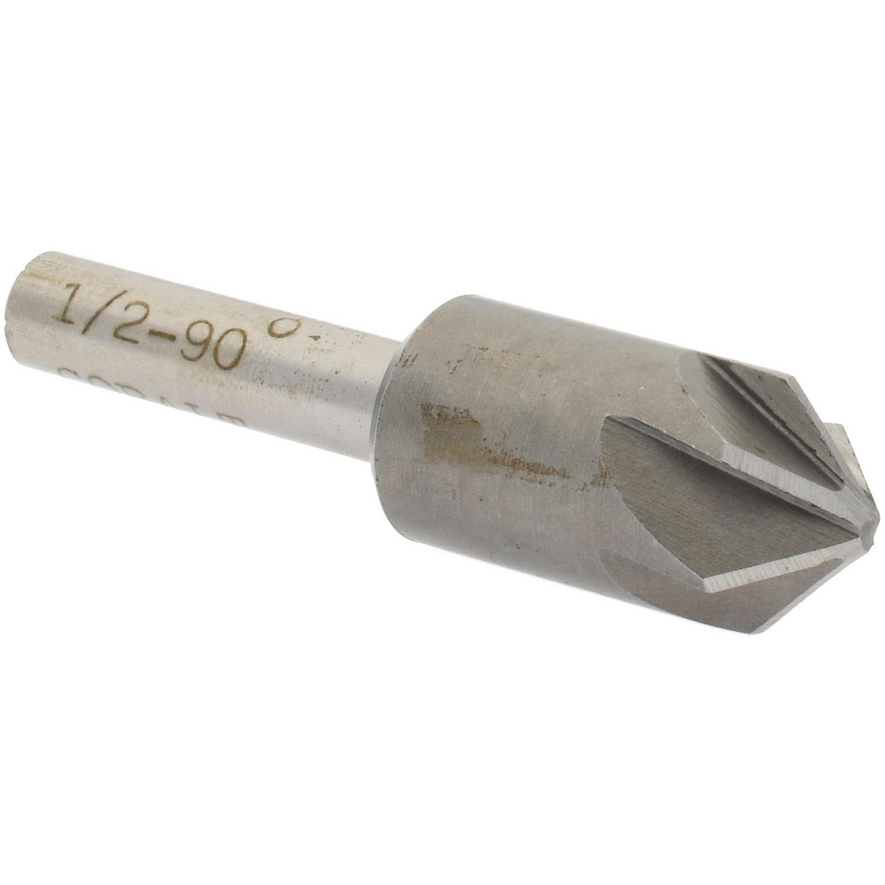 Value Collection Countersink: 1/2" Head Dia, 90.00 deg Included Angle, 6 Flute, Cobalt Steel, Right Hand Cut - CS2160032