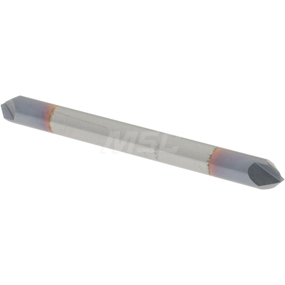 Accupro Chamfer Mill: 1/8" Dia, 1/8" Shank Dia, 90 deg, 2 Flute, Solid Carbide, Double End - 2500015