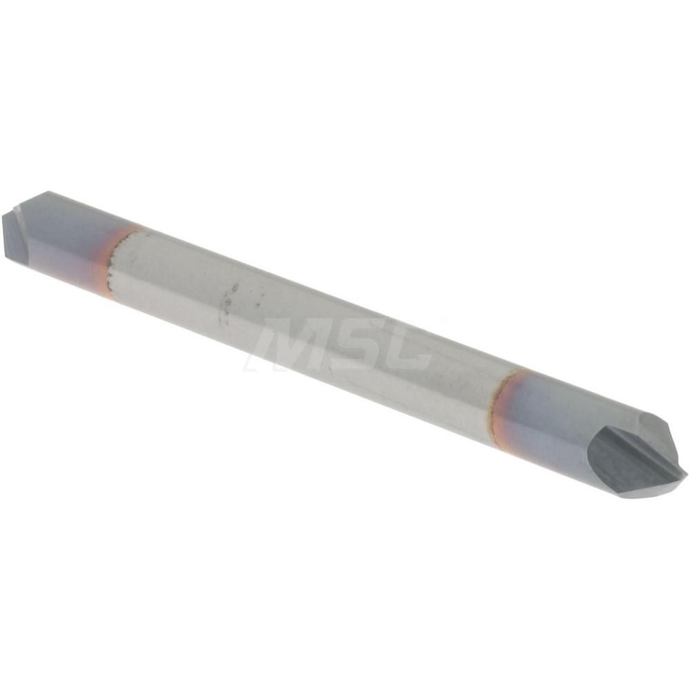 Accupro Chamfer Mill: 1/8" Dia, 1/8" Shank Dia, 90 deg, 2 Flute, Solid Carbide, Double End - 2500015