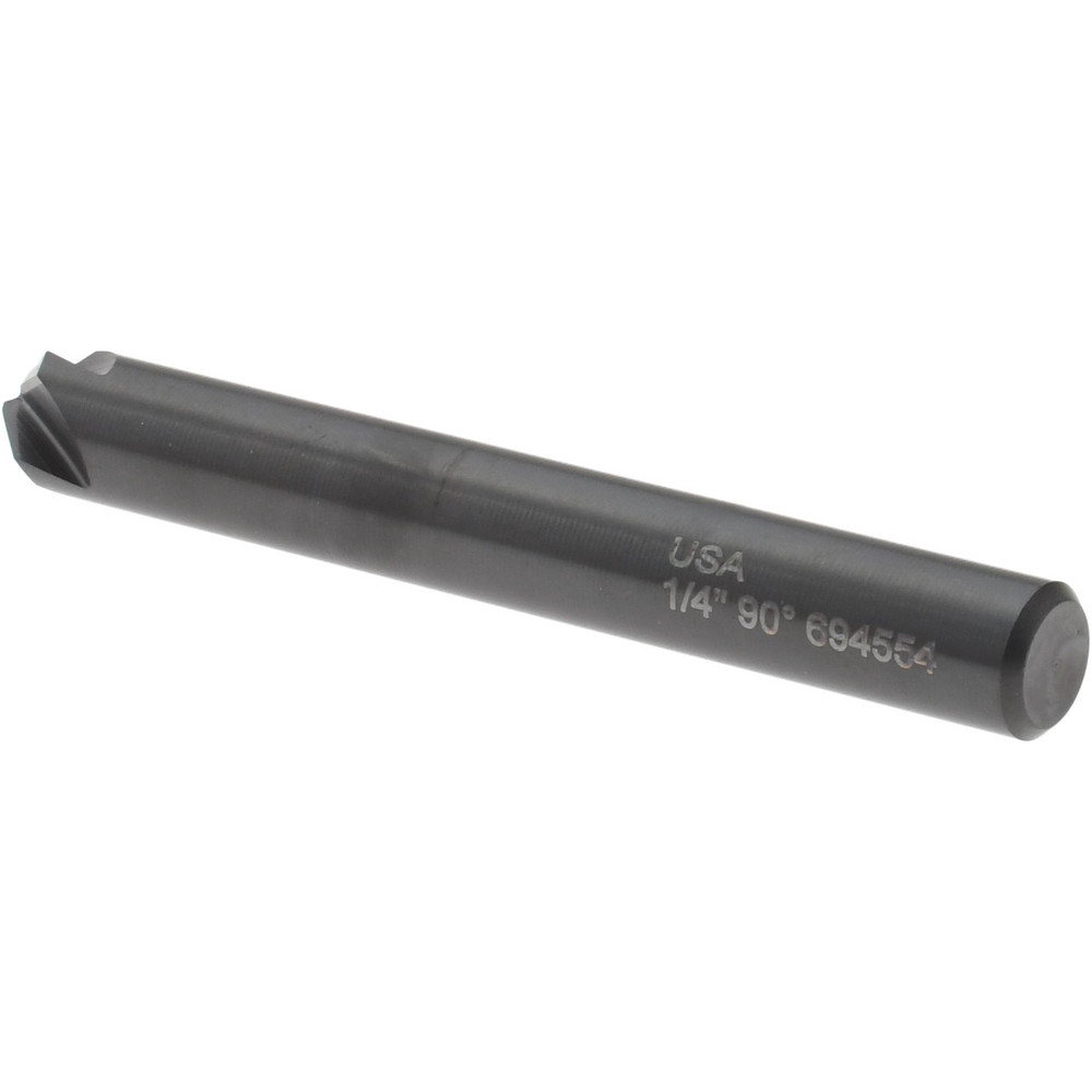 Hertel Countersink: 1/4" Head Dia, 90.00 deg Included Angle, 4 Flute, High-Speed Steel, Right Hand Cut - GX89336085