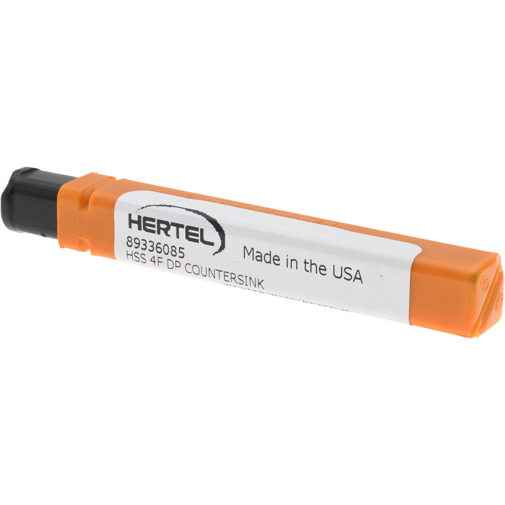 Hertel Countersink: 1/4" Head Dia, 90.00 deg Included Angle, 4 Flute, High-Speed Steel, Right Hand Cut - GX89336085