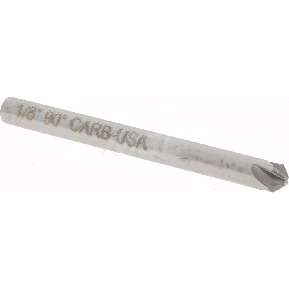 Hertel Countersink: 1/8" Head Dia, 90.00 deg Included Angle, 4 Flute, Solid Carbide, Right Hand Cut - 334-301070