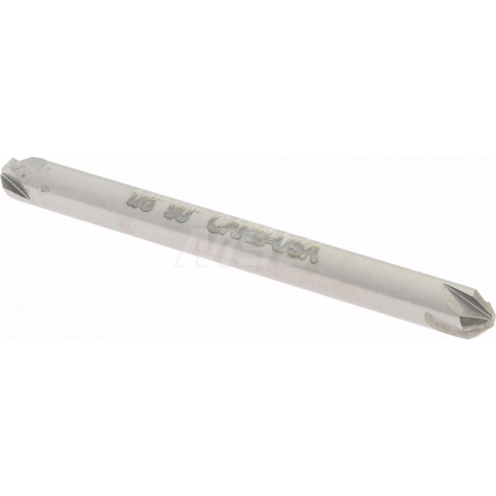 Hertel Countersink: 1/8" Head Dia, 90.00 deg Included Angle, 4 Flute, Solid Carbide, Right Hand Cut - 334-301070