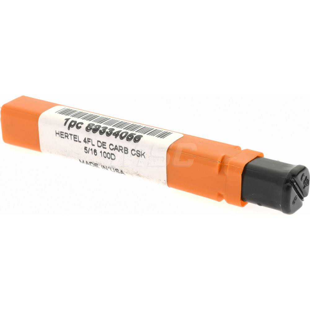Hertel Countersink: 5/16" Head Dia, 100.00 deg Included Angle, 4 Flute, Solid Carbide, Right Hand Cut - 334-204080
