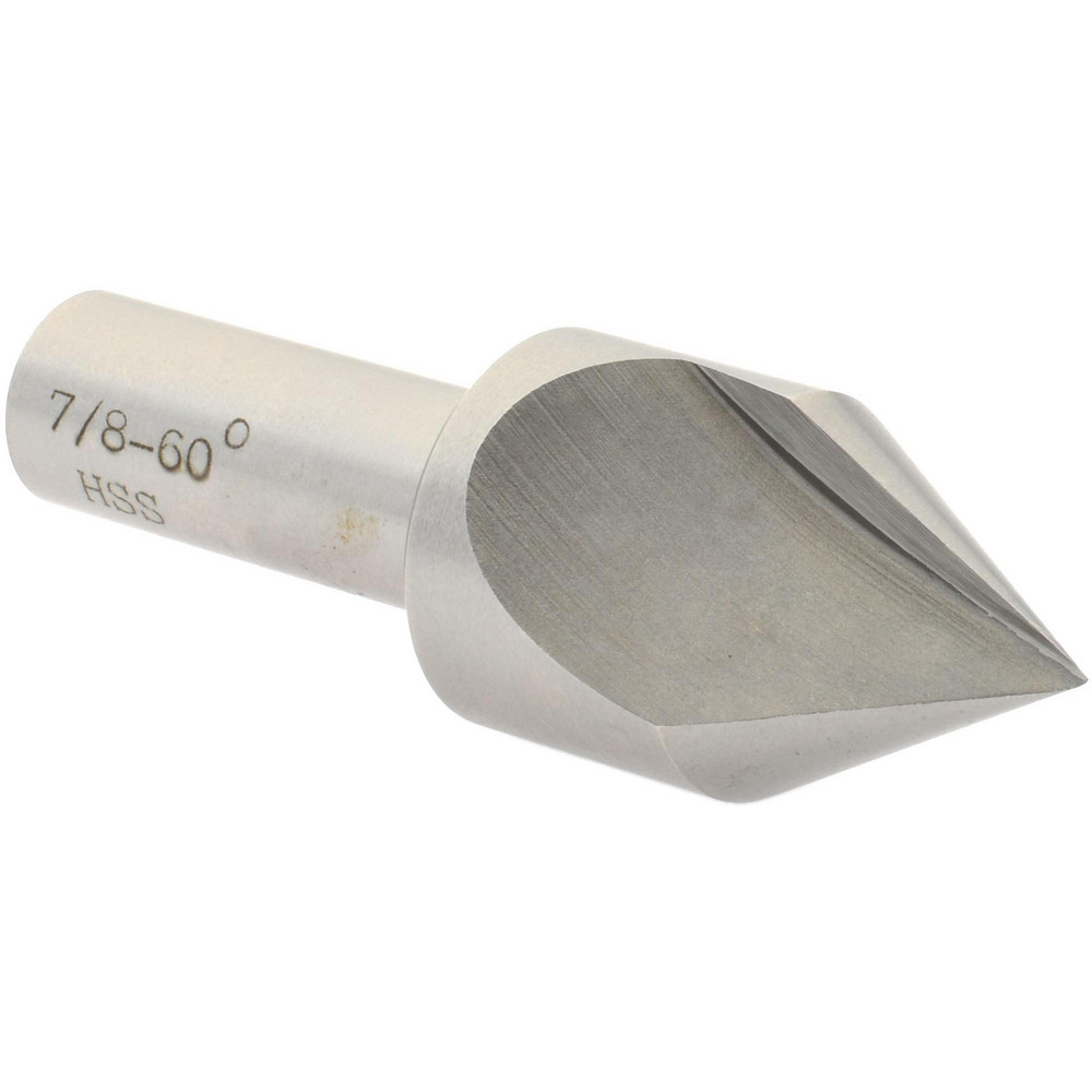 Value Collection Countersink: 7/8" Head Dia, 60.00 deg Included Angle, 1 Flute, High-Speed Steel, Right Hand Cut - SC1060056