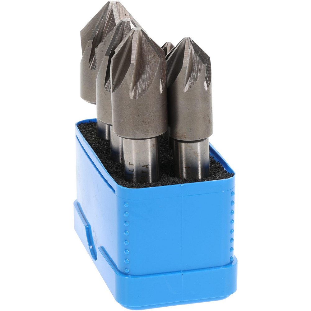 Value Collection Countersink Set: 8 Pc, 1/4 to 1" Head Dia, 6 Flute, 82 deg Included Angle - SC21828S