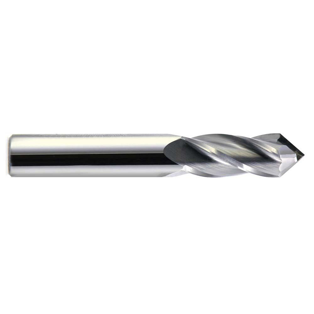 Titan USA Chamfer Mill: 5/16" Dia, 5/16" Shank Dia, 82 deg, 4 Flute, Solid Carbide, Double End - TC88137