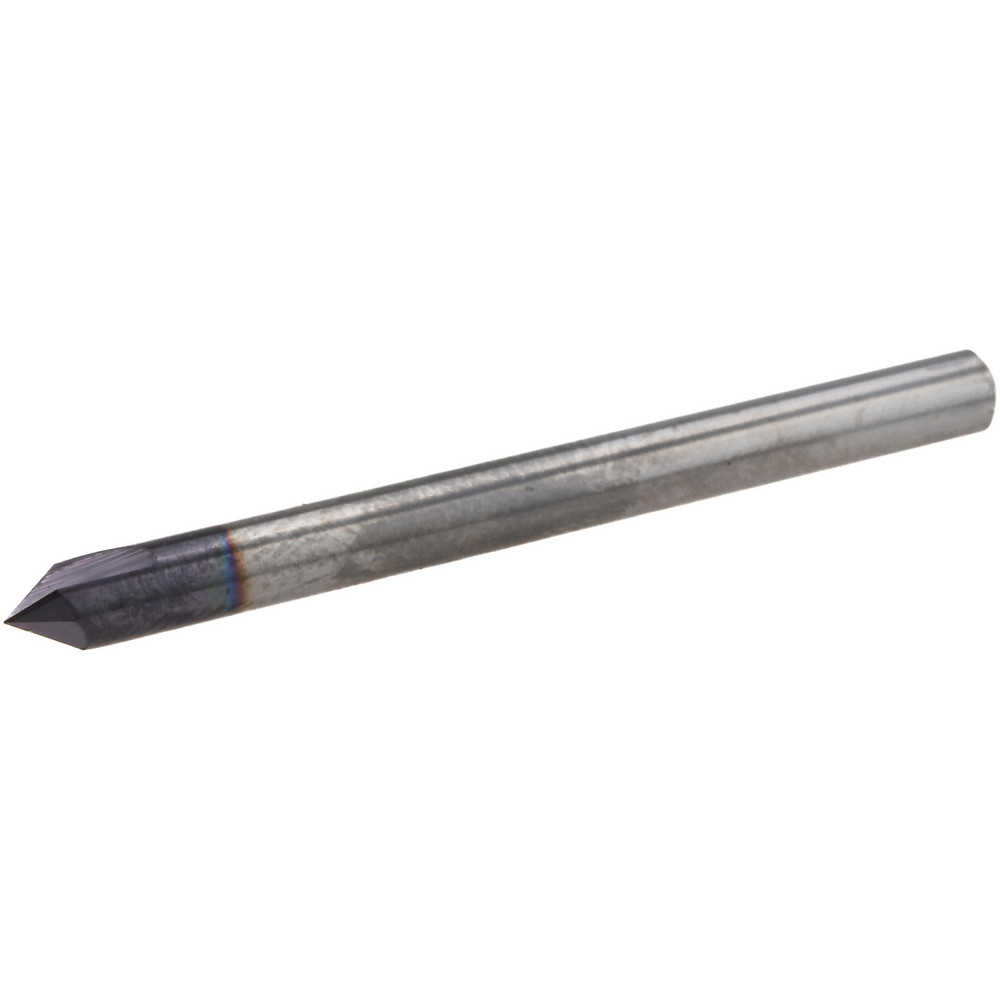 Made in USA Chamfer Mill: 1/8" Dia, 1/8" Shank Dia, 90 deg, 2 Flute, Solid Carbide, Single End - 36161