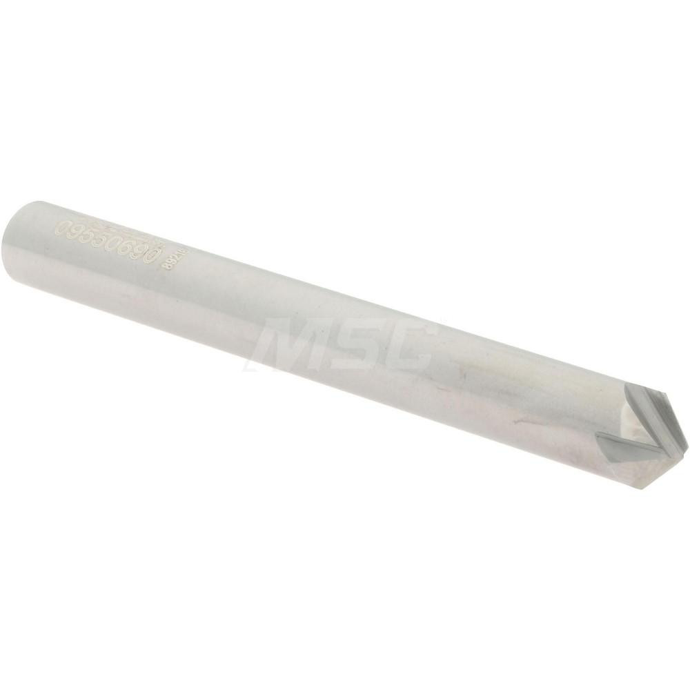 Accupro Chamfer Mill: 1/4" Dia, 1/4" Shank Dia, 90 deg, 4 Flute, Solid Carbide, Single End - 2500010