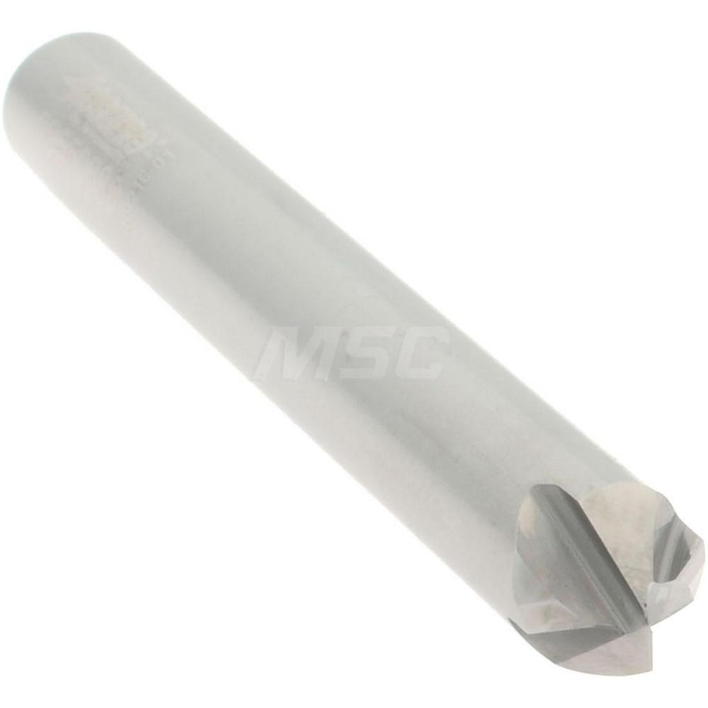 Accupro Chamfer Mill: 1/4" Dia, 1/4" Shank Dia, 90 deg, 4 Flute, Solid Carbide, Single End - 2500010