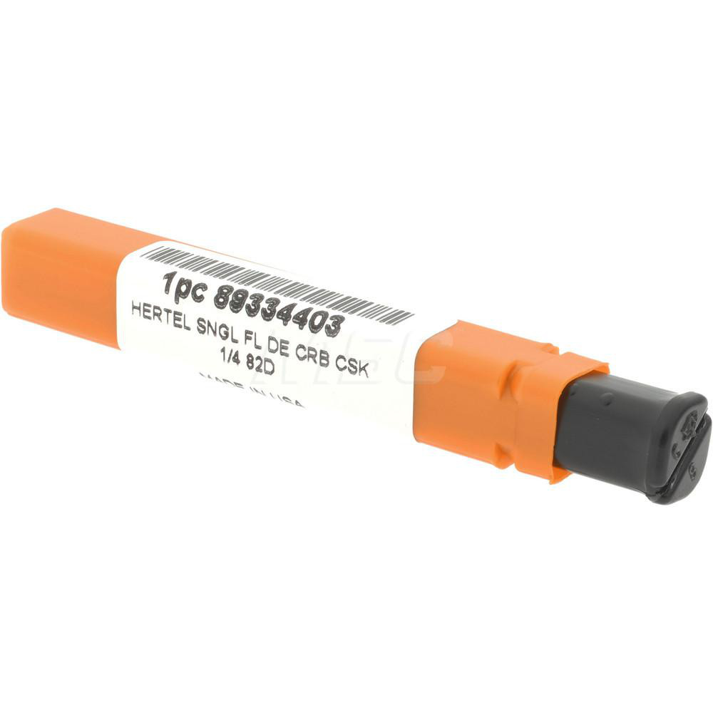 Hertel Countersink: 1/4" Head Dia, 82.00 deg Included Angle, 1 Flute, Solid Carbide, Right Hand Cut - 331-203060