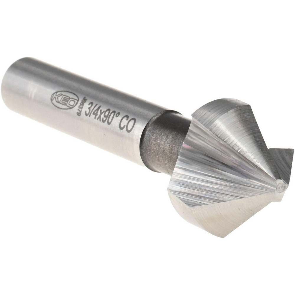 Keo Countersink: 3/4" Head Dia, 90.00 deg Included Angle, 3 Flute, Cobalt Steel, Right Hand Cut - 919-000-286