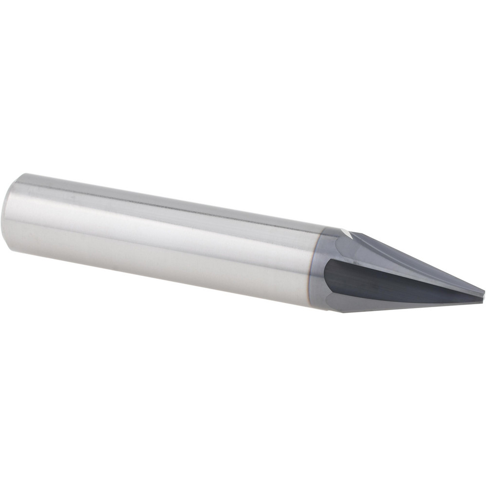 Accupro Chamfer Mill: 1/2" Dia, 1/2" Shank Dia, 30 deg, 4 Flute, Solid Carbide, Single End - EM99943864