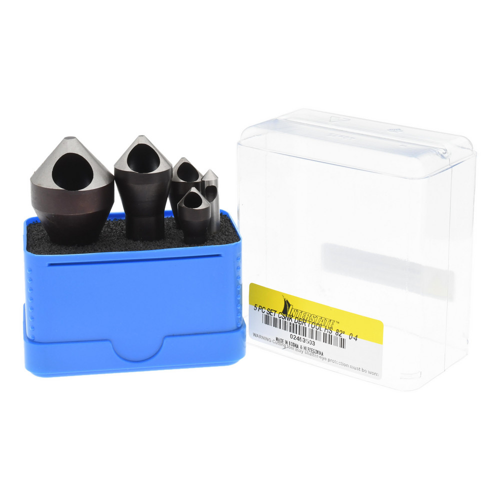 M.A. Ford® Countersink Set: 4 Pc, 1/4 to 13/16" Head Dia, 0 Flute, 82 deg Included Angle - 67000002