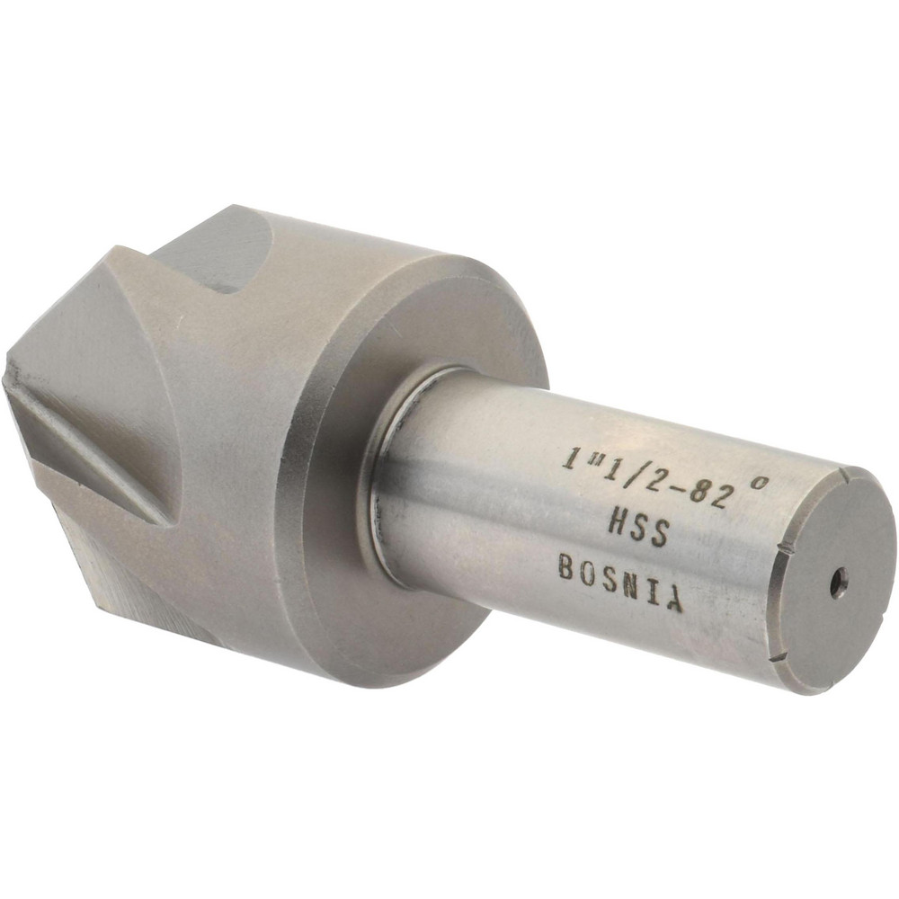 Value Collection Countersink: 1-1/2" Head Dia, 82.00 deg Included Angle, 6 Flute, High-Speed Steel, Right Hand Cut - SC2082132