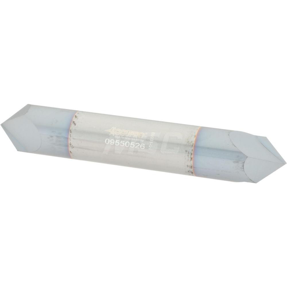 Accupro Chamfer Mill: 1/2" Dia, 1/2" Shank Dia, 90 deg, 2 Flute, Solid Carbide, Double End - 2500169