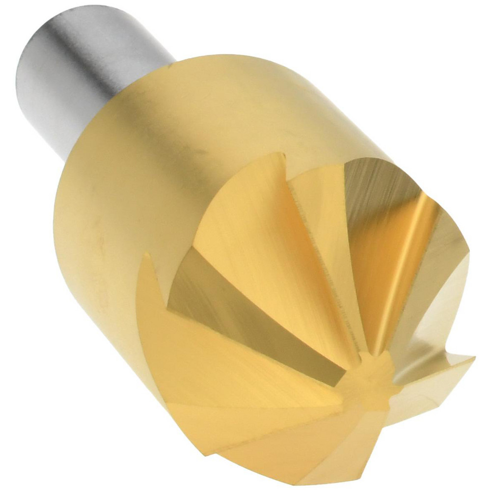 Melin Tool Countersink: 1" Head Dia, 90.00 deg Included Angle, 6 Flute, Cobalt Steel, Right Hand Cut - 18238
