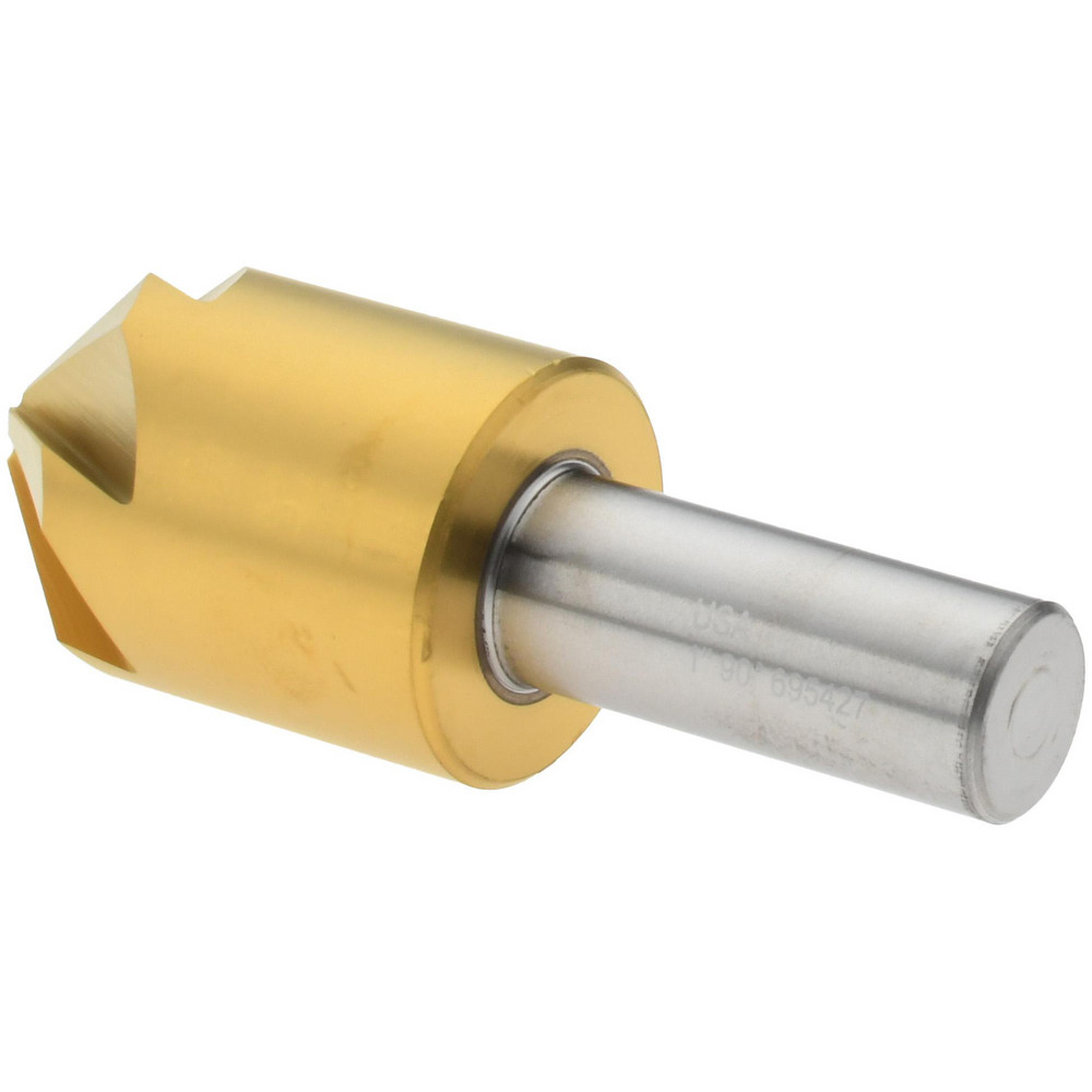 Melin Tool Countersink: 1" Head Dia, 90.00 deg Included Angle, 6 Flute, Cobalt Steel, Right Hand Cut - 18238