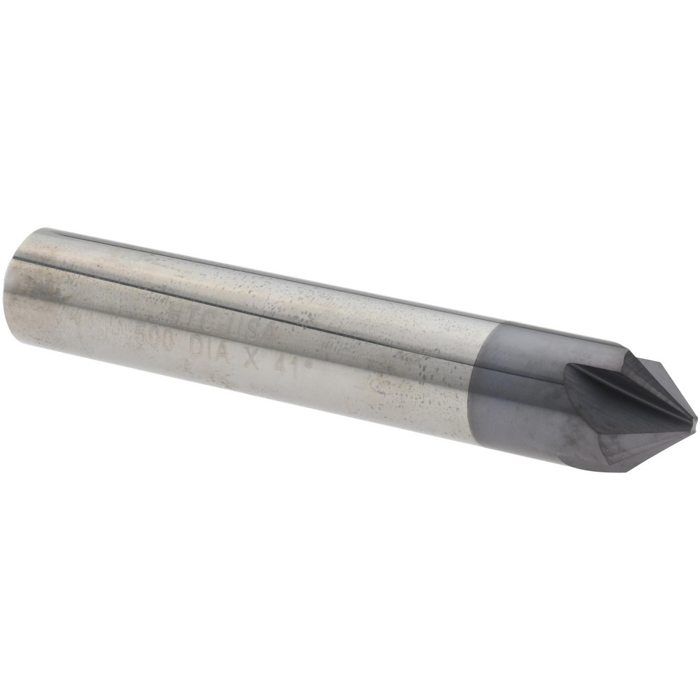Accupro Chamfer Mill: 3/8" Dia, 3/8" Shank Dia, 82 deg, 4 Flute, Solid Carbide, Single End - 2500054