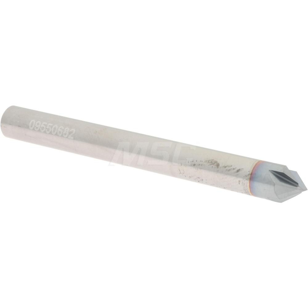 Accupro Chamfer Mill: 3/8" Dia, 3/8" Shank Dia, 82 deg, 4 Flute, Solid Carbide, Single End - 2500054