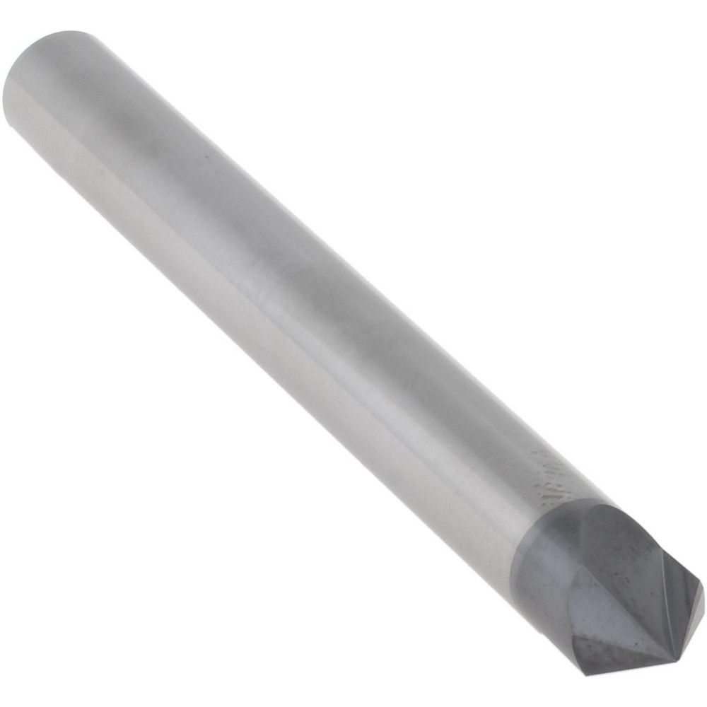Accupro Chamfer Mill: 1/4" Dia, 1/4" Shank Dia, 90 deg, 2 Flute, Solid Carbide, Single End - EM99943855