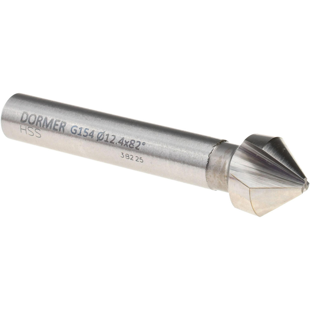 Dormer Pramet Countersink: 12.4000 mm Head Dia, 82.00 deg Included Angle, 3 Flute, High-Speed Steel, Right Hand Cut - 5972795