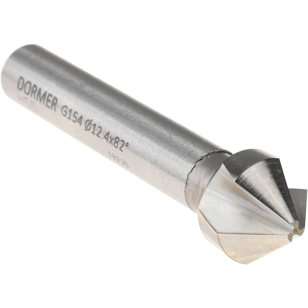 Dormer Pramet Countersink: 12.4000 mm Head Dia, 82.00 deg Included Angle, 3 Flute, High-Speed Steel, Right Hand Cut - 5972795