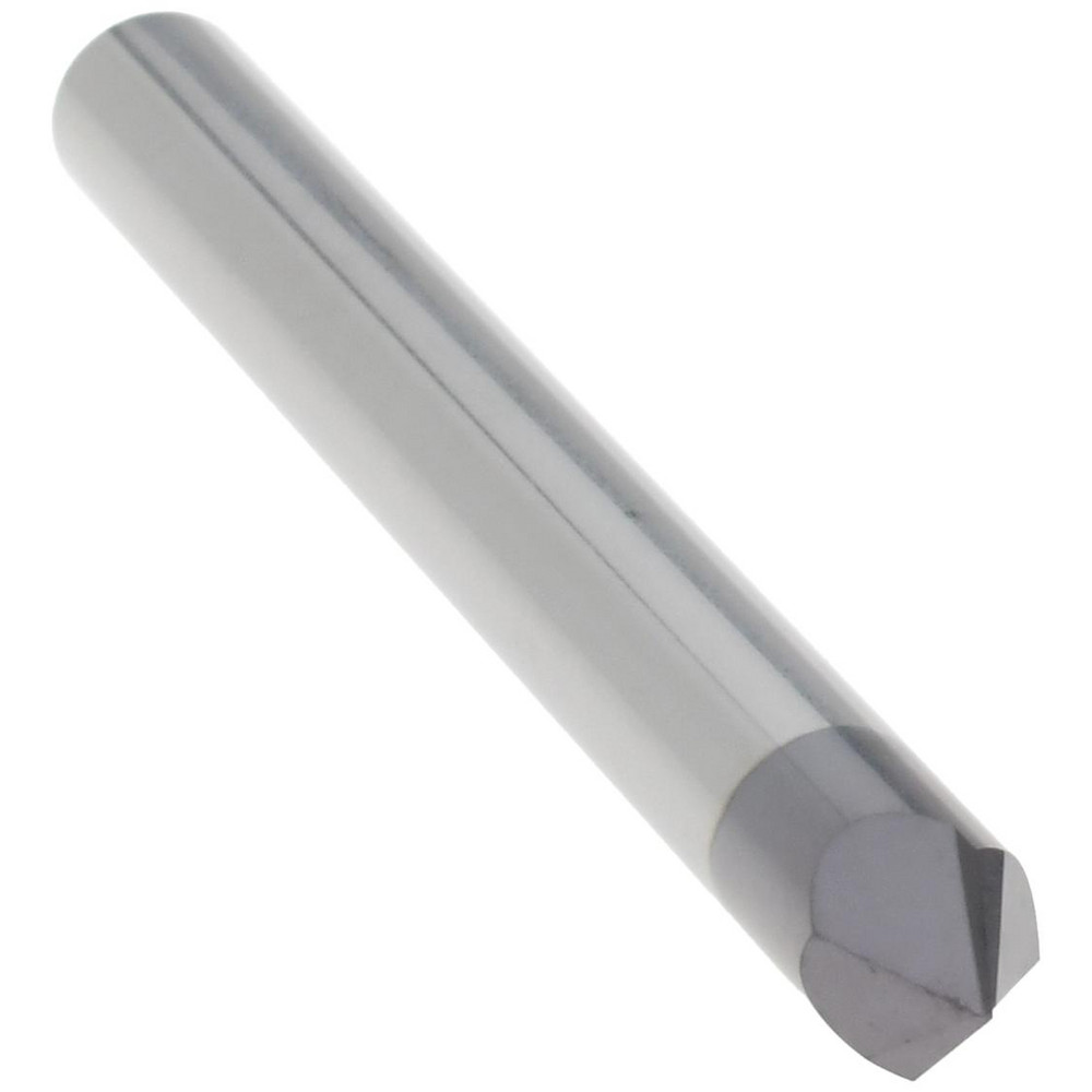 Harvey Tool Chamfer Mill: 3/16" Dia, 3/16" Shank Dia, 90 deg, 2 Flute, Solid Carbide, Single End - 72445-C3