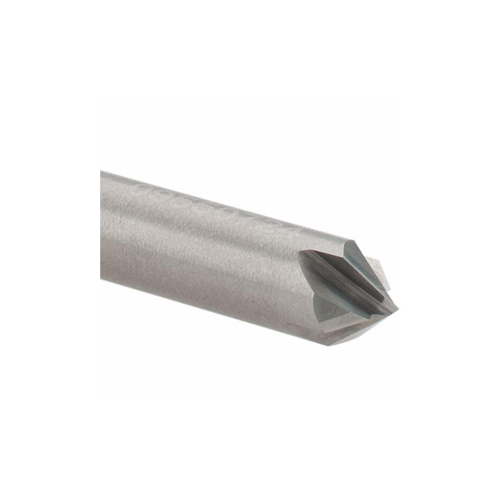 Accupro Chamfer Mill: 1/4" Dia, 1/4" Shank Dia, 90 deg, 4 Flute, Solid Carbide, Double End - 2500000