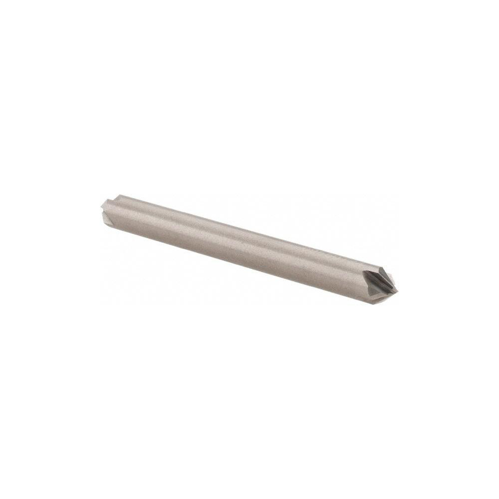 Accupro Chamfer Mill: 1/4" Dia, 1/4" Shank Dia, 90 deg, 4 Flute, Solid Carbide, Double End - 2500000