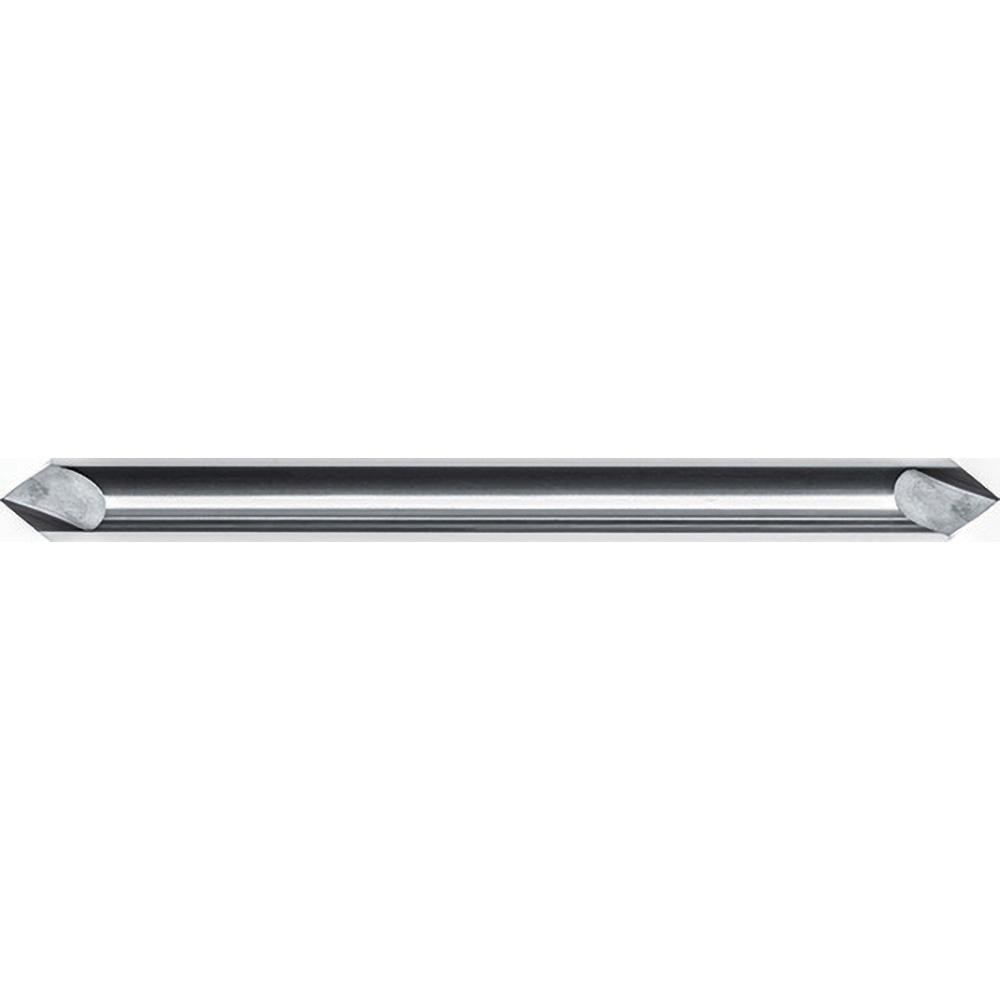 Internal Tool Chamfer Mill: 3/8" Dia, 3/8" Shank Dia, 90 deg, 2 Flute, Solid Carbide, Double End - 64-9080