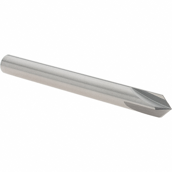 Made in USA Chamfer Mill: 1/4" Dia, 1/4" Shank Dia, 90 deg, 4 Flute, Solid Carbide, Single End - 36146