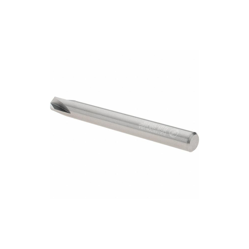 Made in USA Chamfer Mill: 1/4" Dia, 1/4" Shank Dia, 90 deg, 4 Flute, Solid Carbide, Single End - 36146