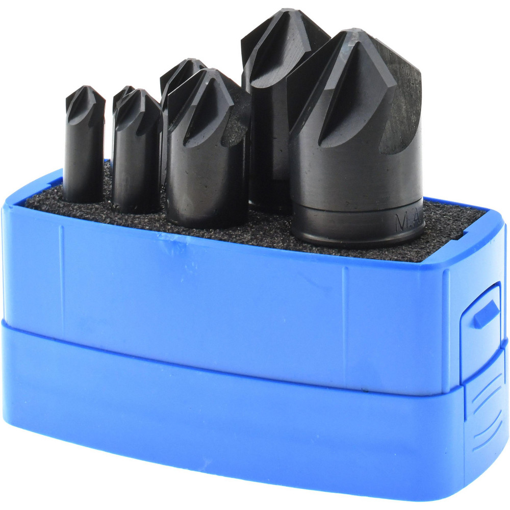 M.A. Ford® Countersink Set: 7 Pc, 1/4 to 1" Head Dia, 6 Flute - 79000004