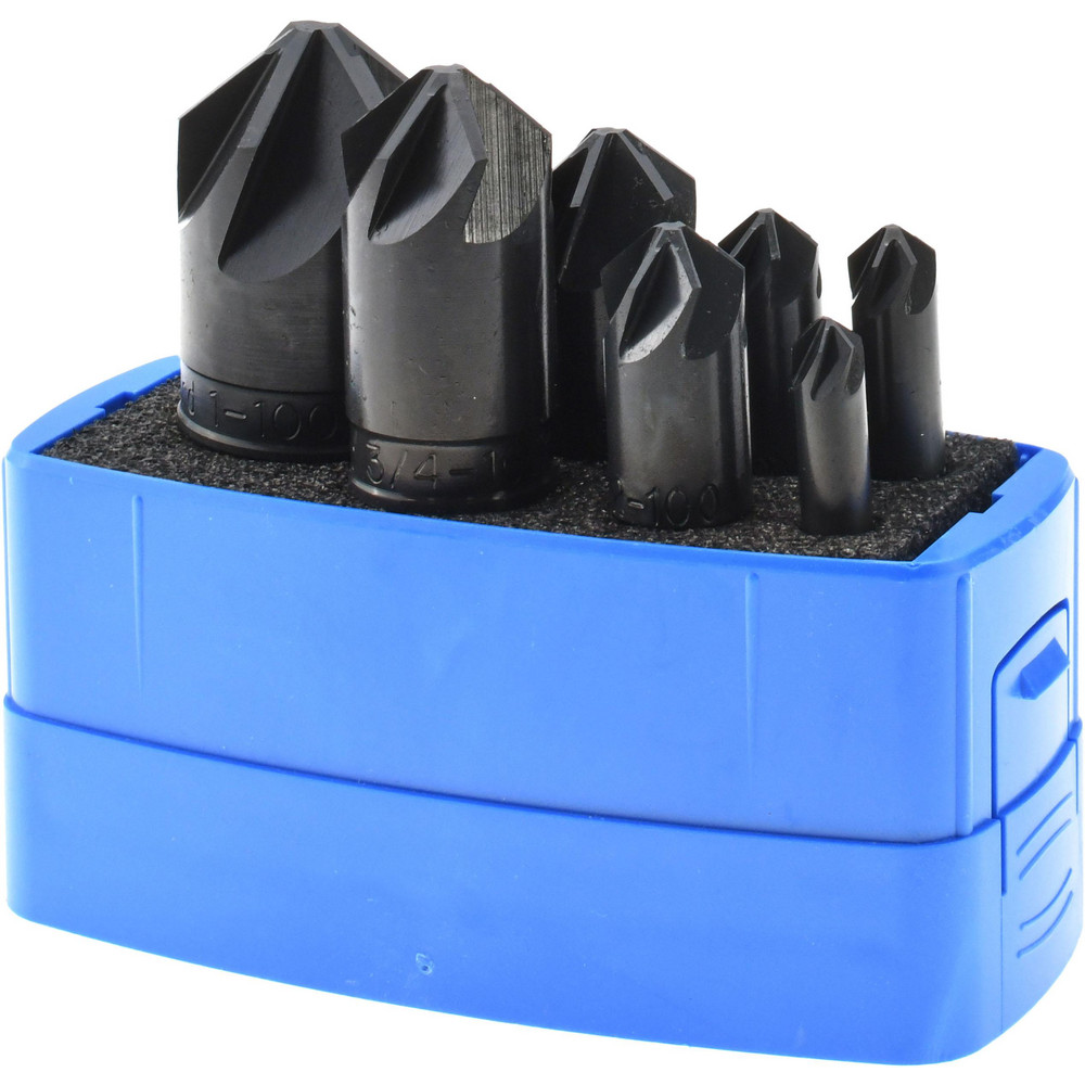 M.A. Ford® Countersink Set: 7 Pc, 1/4 to 1" Head Dia, 6 Flute - 79000004
