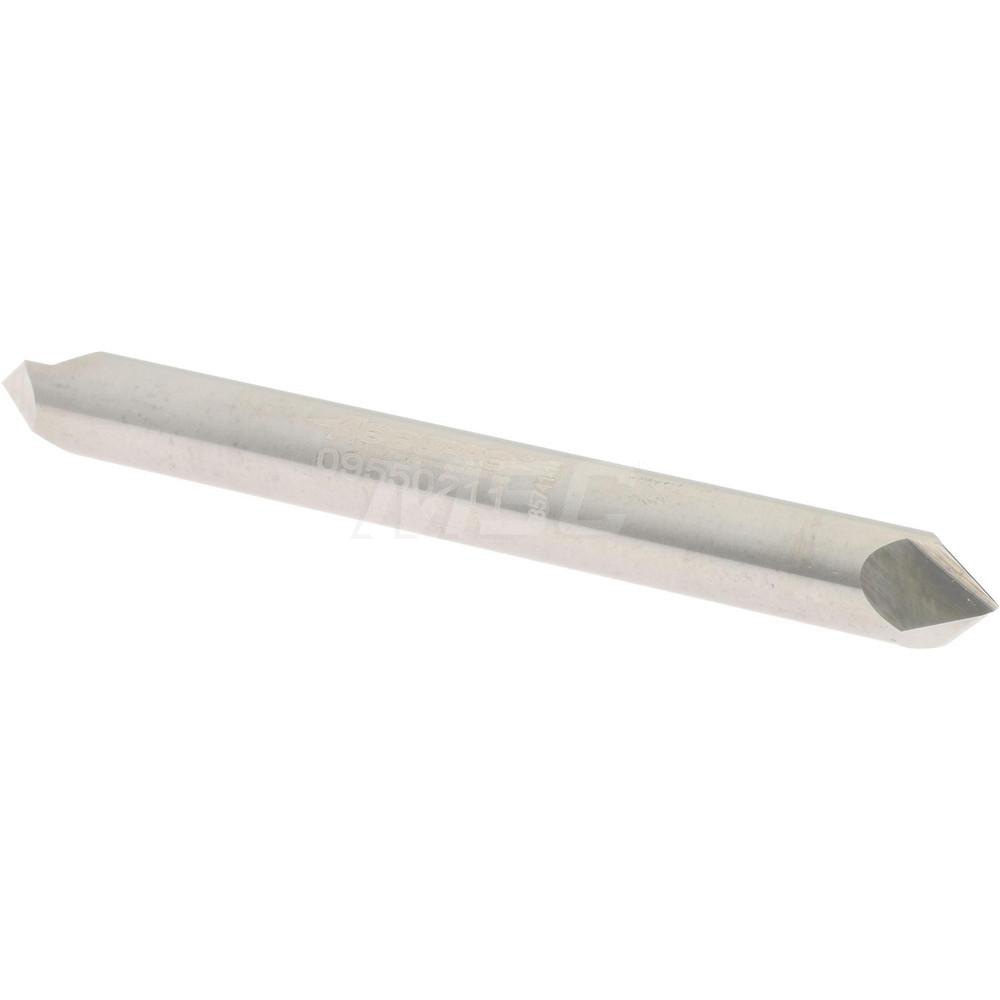 Harvey Tool Chamfer Mill: 3/16" Dia, 3/16" Shank Dia, 90 deg, 2 Flute, Solid Carbide, Double End - 902345