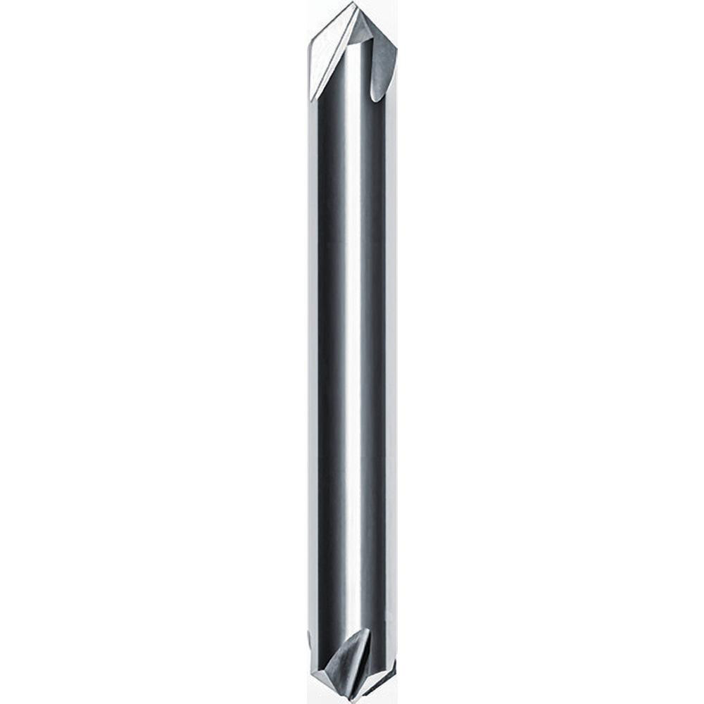 Internal Tool Chamfer Mill: 3/8" Dia, 3/8" Shank Dia, 90 deg, 4 Flute, Solid Carbide, Double End - 64-9230