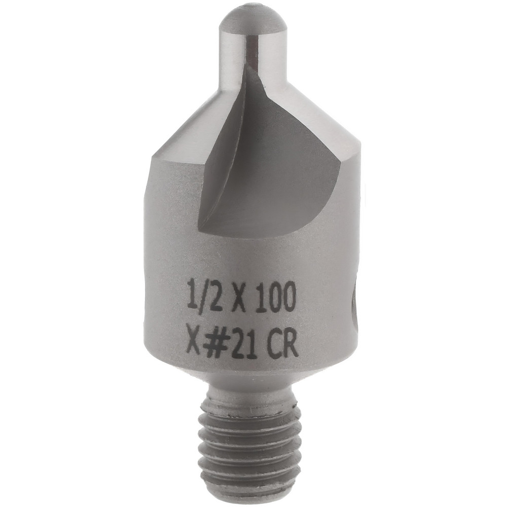 Made in USA 2-1/2" OAL, 1/2" Head Dia, 3 Flute, 100° Incl Angle, Integral Pilot, Adjustable Stop Countersink - 152-3-100-.2188