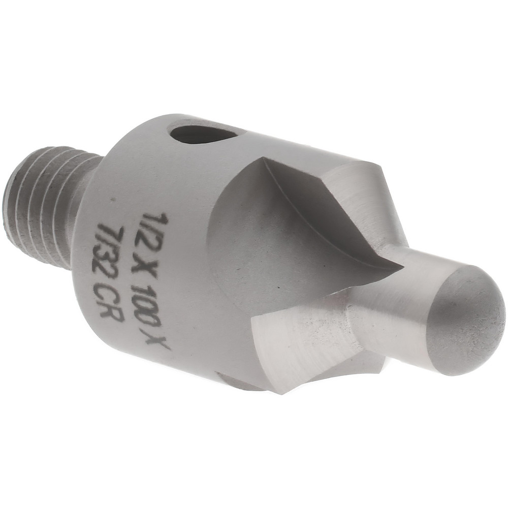 Made in USA 2-1/2" OAL, 1/2" Head Dia, 3 Flute, 100° Incl Angle, Integral Pilot, Adjustable Stop Countersink - 152-3-100-.2188