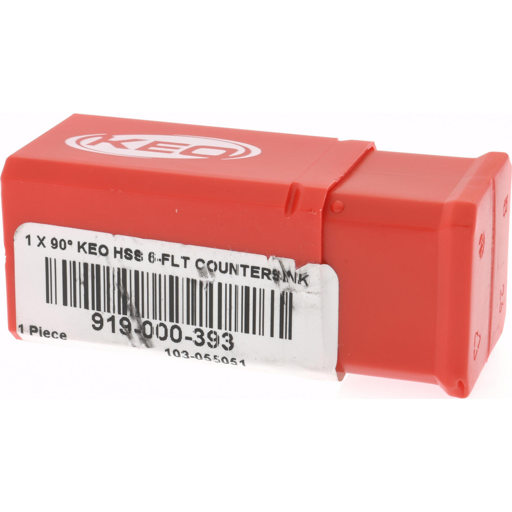 Keo Countersink: 1" Head Dia, 90.00 deg Included Angle, 6 Flute, High-Speed Steel, Right Hand Cut - 919-000-393