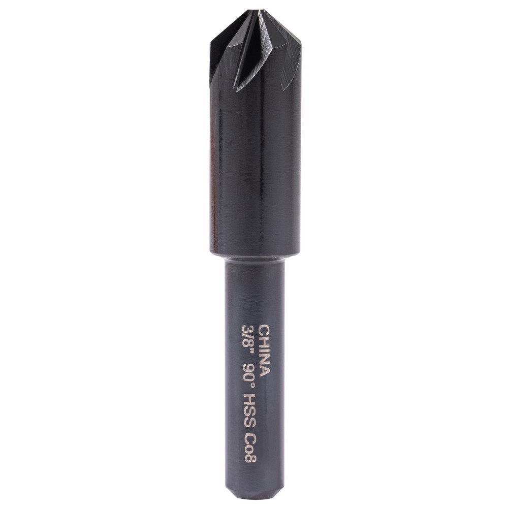 Hertel Countersink: 3/8" Head Dia, 90.00 deg Included Angle, 6 Flute, High-Speed Steel, Right Hand Cut - GX89330534