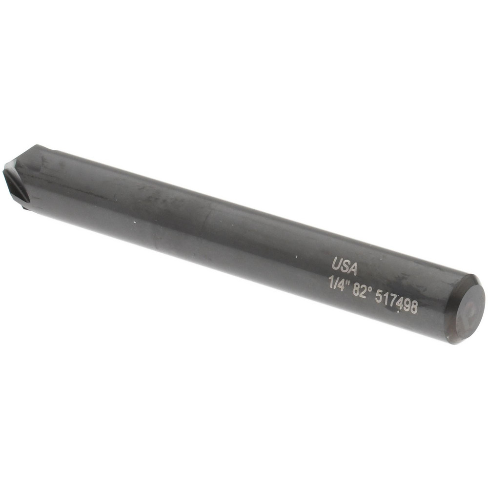 Hertel Countersink: 1/4" Head Dia, 82.00 deg Included Angle, 6 Flute, High-Speed Steel, Right Hand Cut - GX89331235