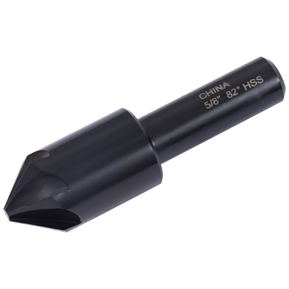 Hertel Countersink: 1/4" Head Dia, 82.00 deg Included Angle, 6 Flute, High-Speed Steel, Right Hand Cut - GX89331235