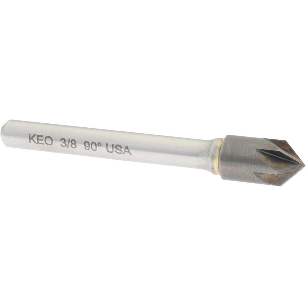 Made in USA Countersink: 3/8" Head Dia, 90.00 deg Included Angle, 6 Flute, Solid Carbide, Right Hand Cut - 02854
