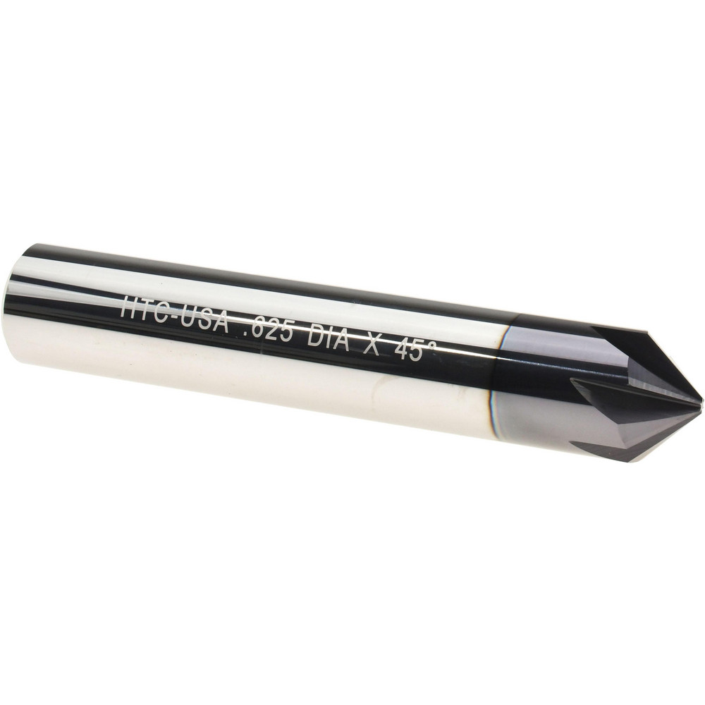 Harvey Tool Chamfer Mill: 5/8" Dia, 5/8" Shank Dia, 120 deg, 6 Flute, Solid Carbide, Single End - 952860